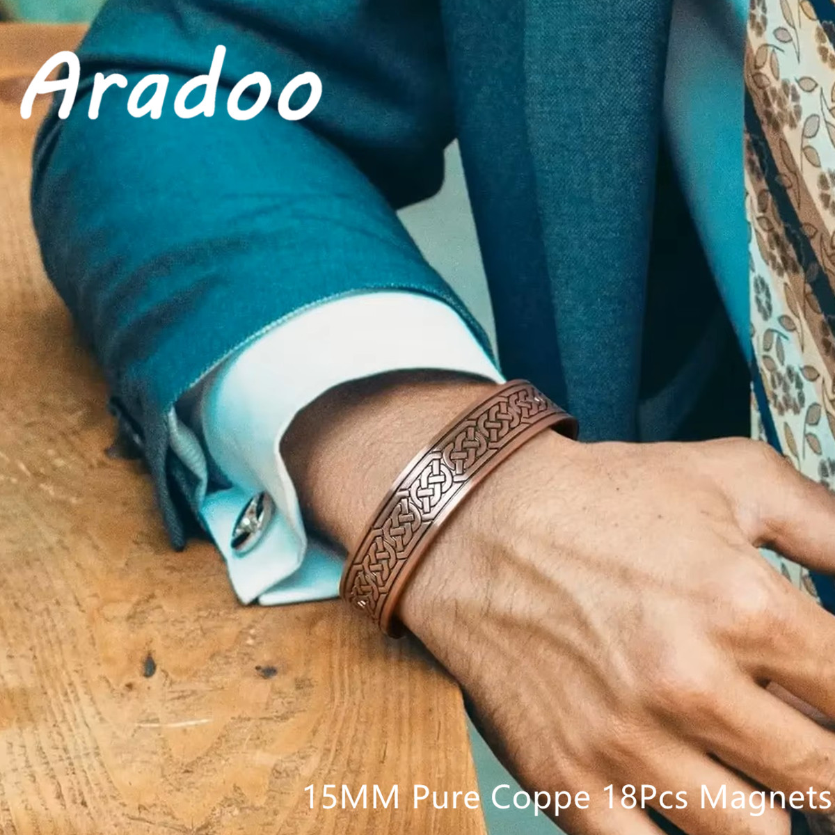 Health Wellness Gifts - ARADOO Bracciale magnetico vintage in rame
